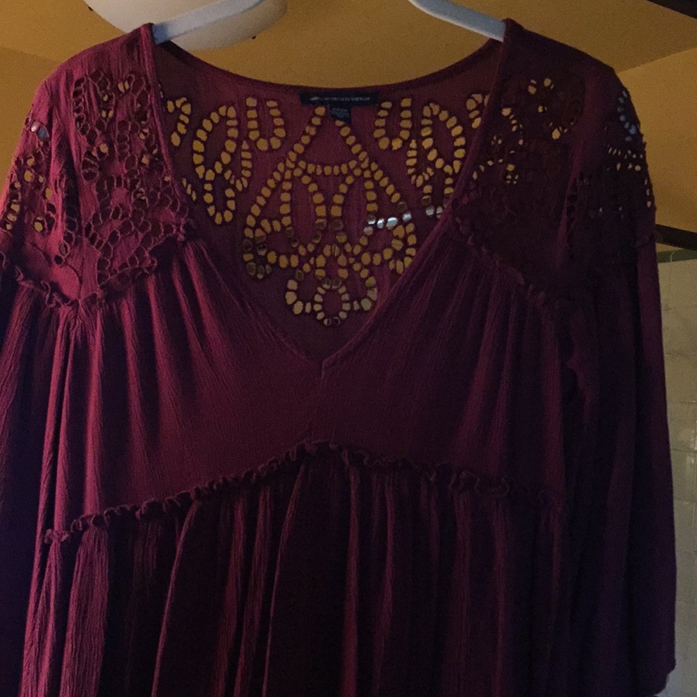 Boho Maroon Dress